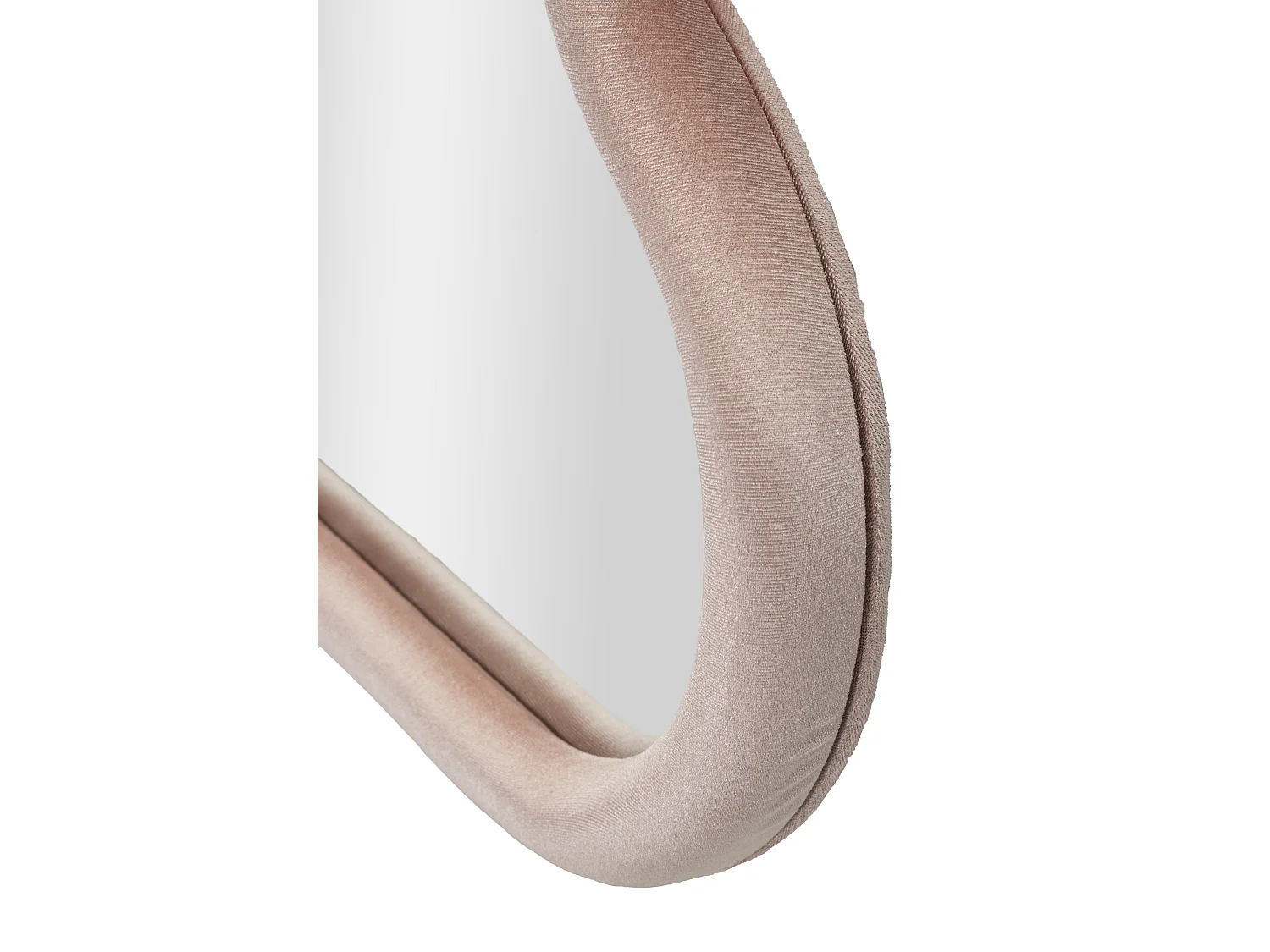 Specchio da parete in velluto rosa cm 90x4x60