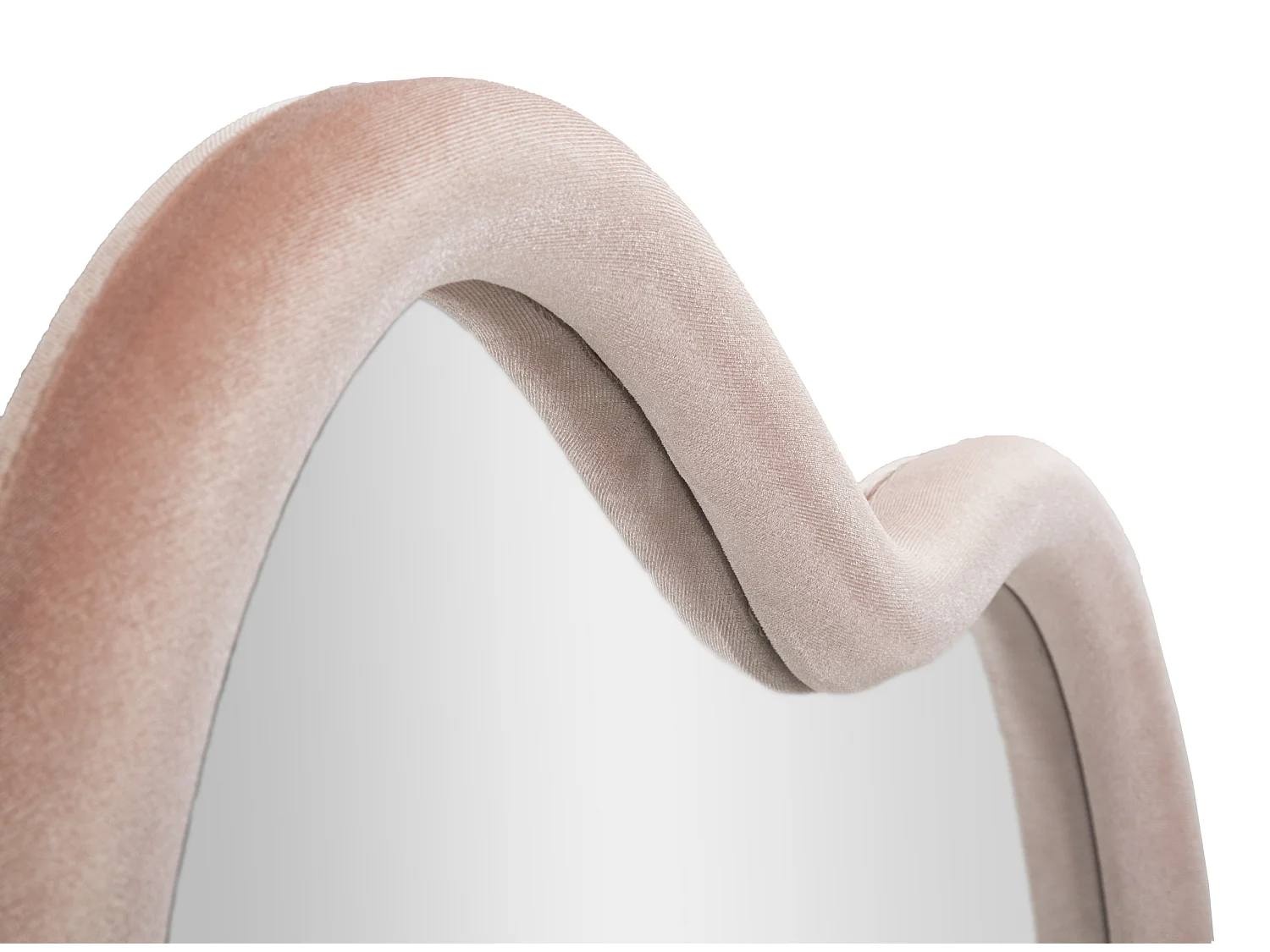 Specchio da parete in velluto rosa cm 90x4x60