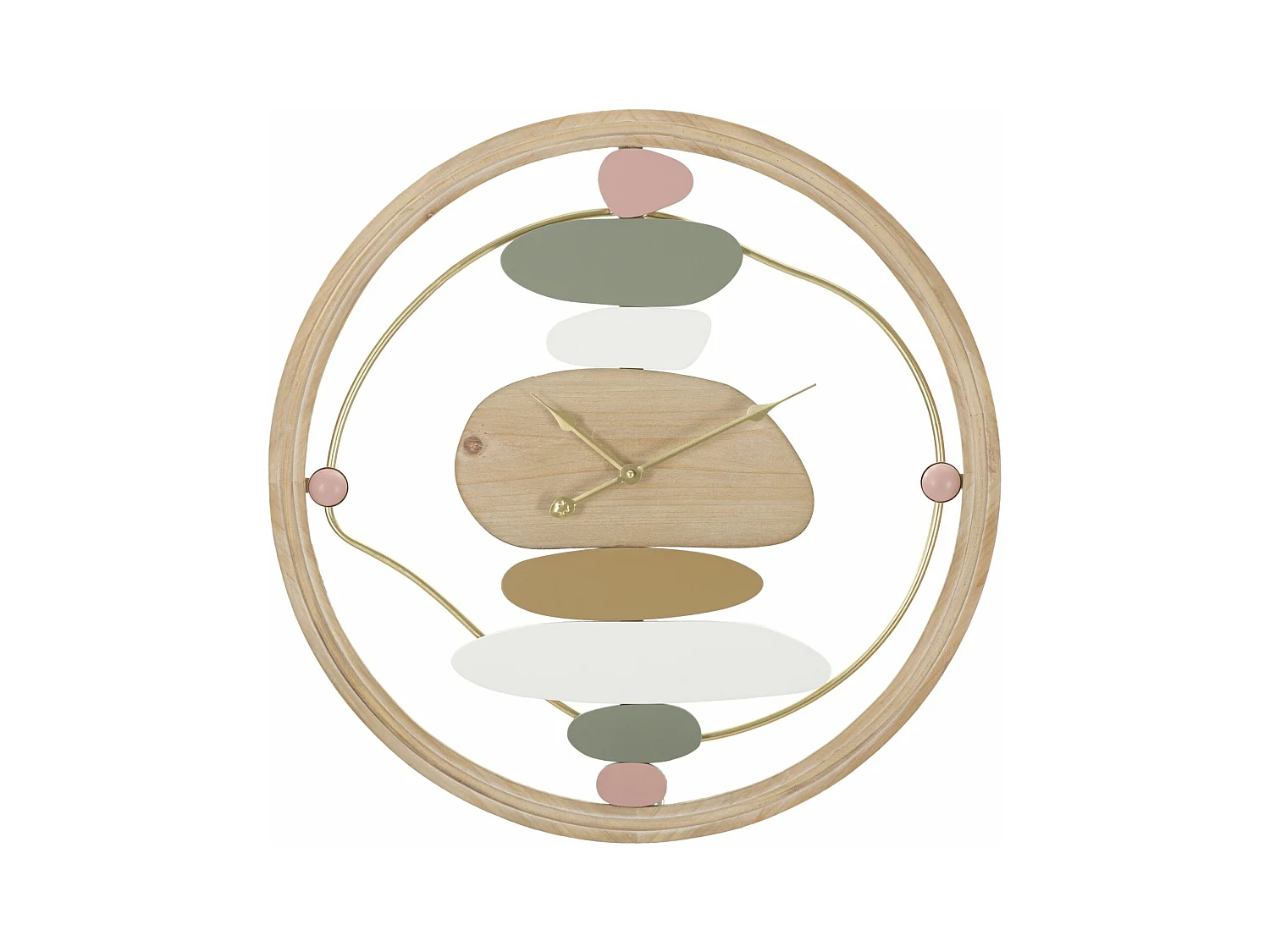 Horloge murale ronde en bois et métal marron Ø cm 57X3,8