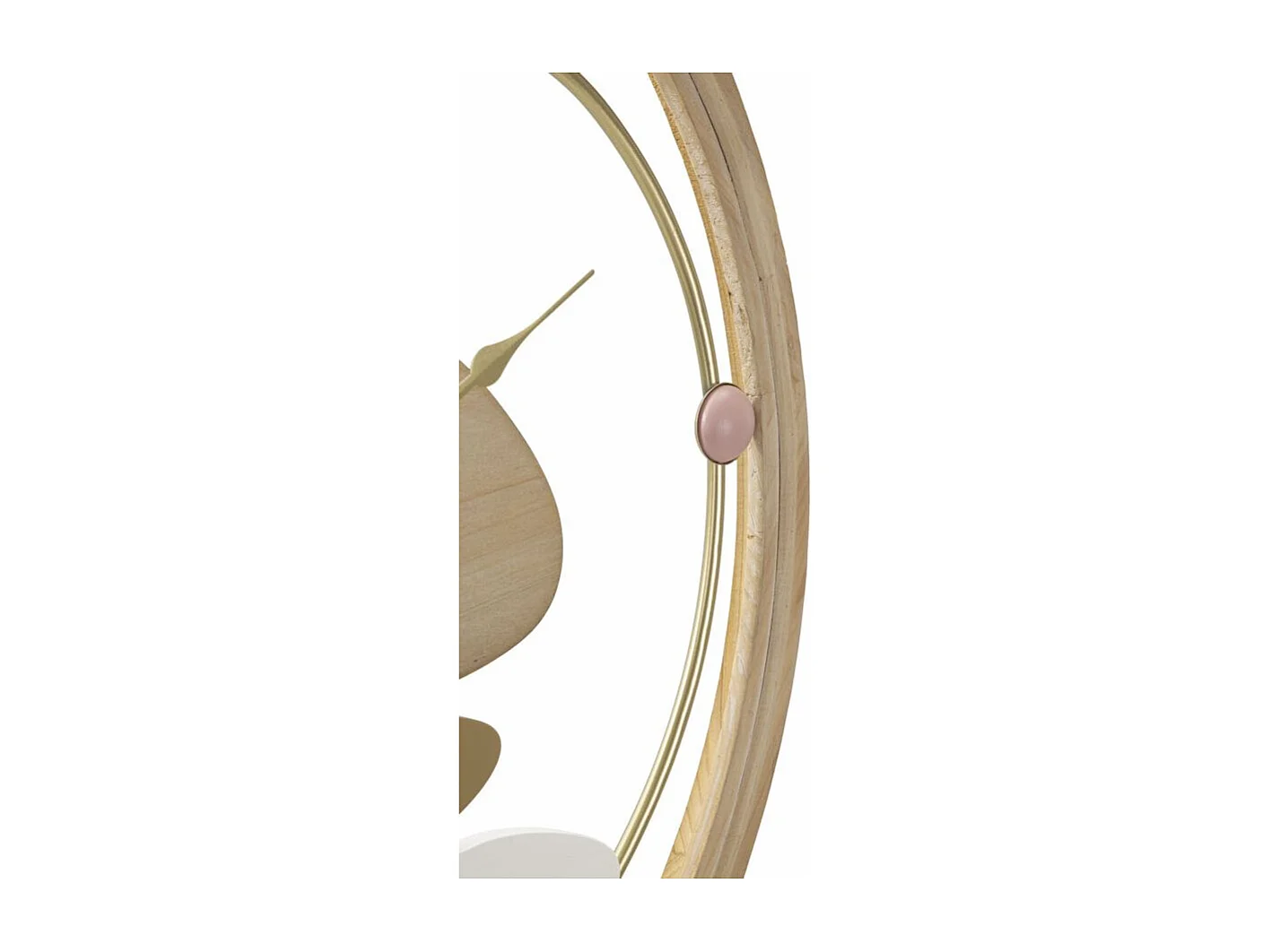 Ronde wandklok in bruin hout en metaal Ø cm 57X3.8