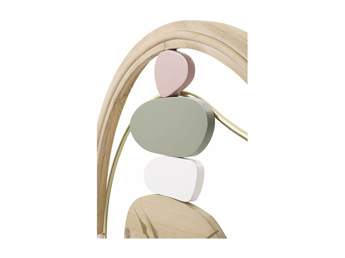 Ronde wandklok in bruin hout en metaal Ø cm 57X3.8