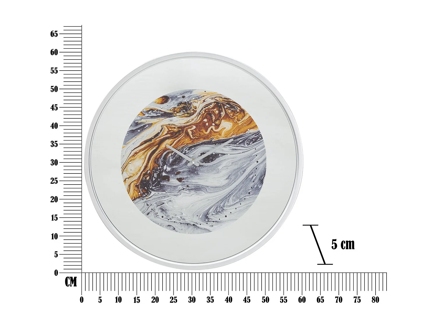 Horloge Murale en Verre "Miroir Grey" 60cm Multicolore