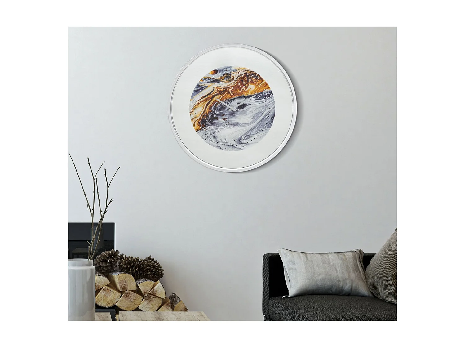 Meerkleurige metalen wandklok Ø 60x6 cm