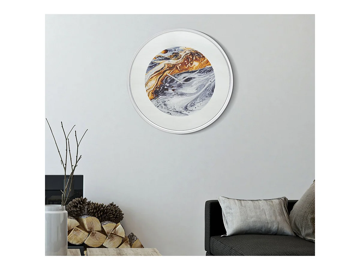 Meerkleurige metalen wandklok Ø 60x6 cm