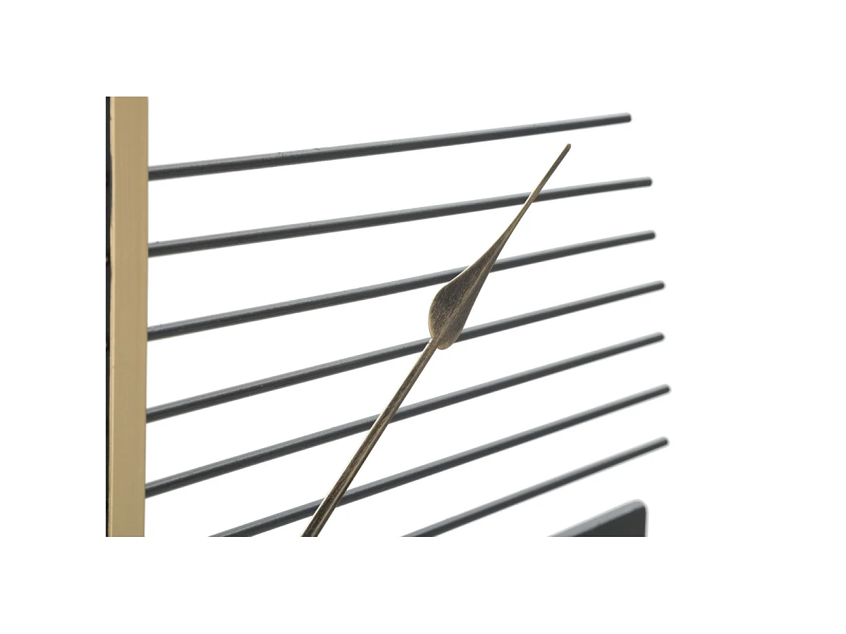 Zegar ścienny - czarny, złoty, żelazo, styl glamour, 60 x 4,5 x 60 cm - Clock Glam Stick