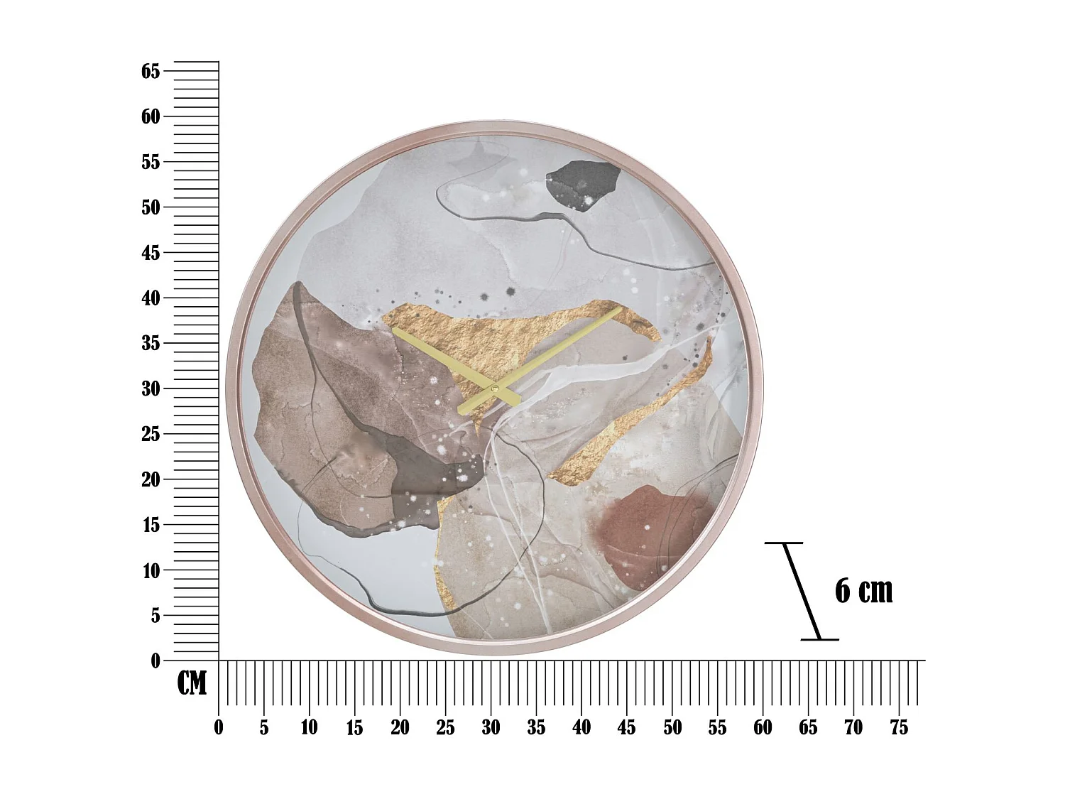 Horloge Murale en Verre "Art Pink" 60cm Multicolore