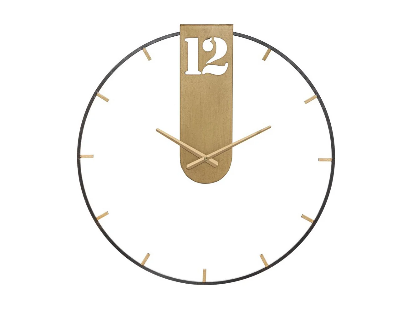 Gouden metalen wandklok Ø cm 60x4,5