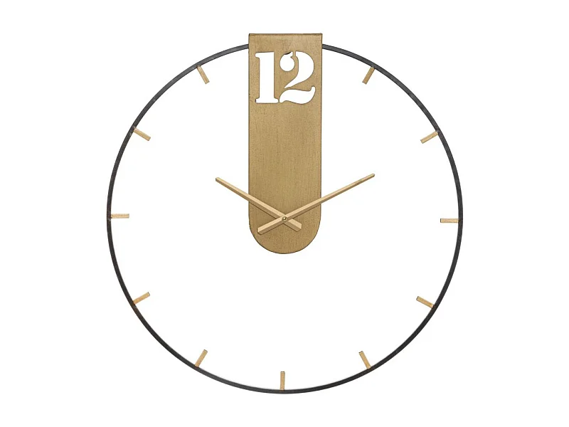 Gouden metalen wandklok Ø cm 60x4,5