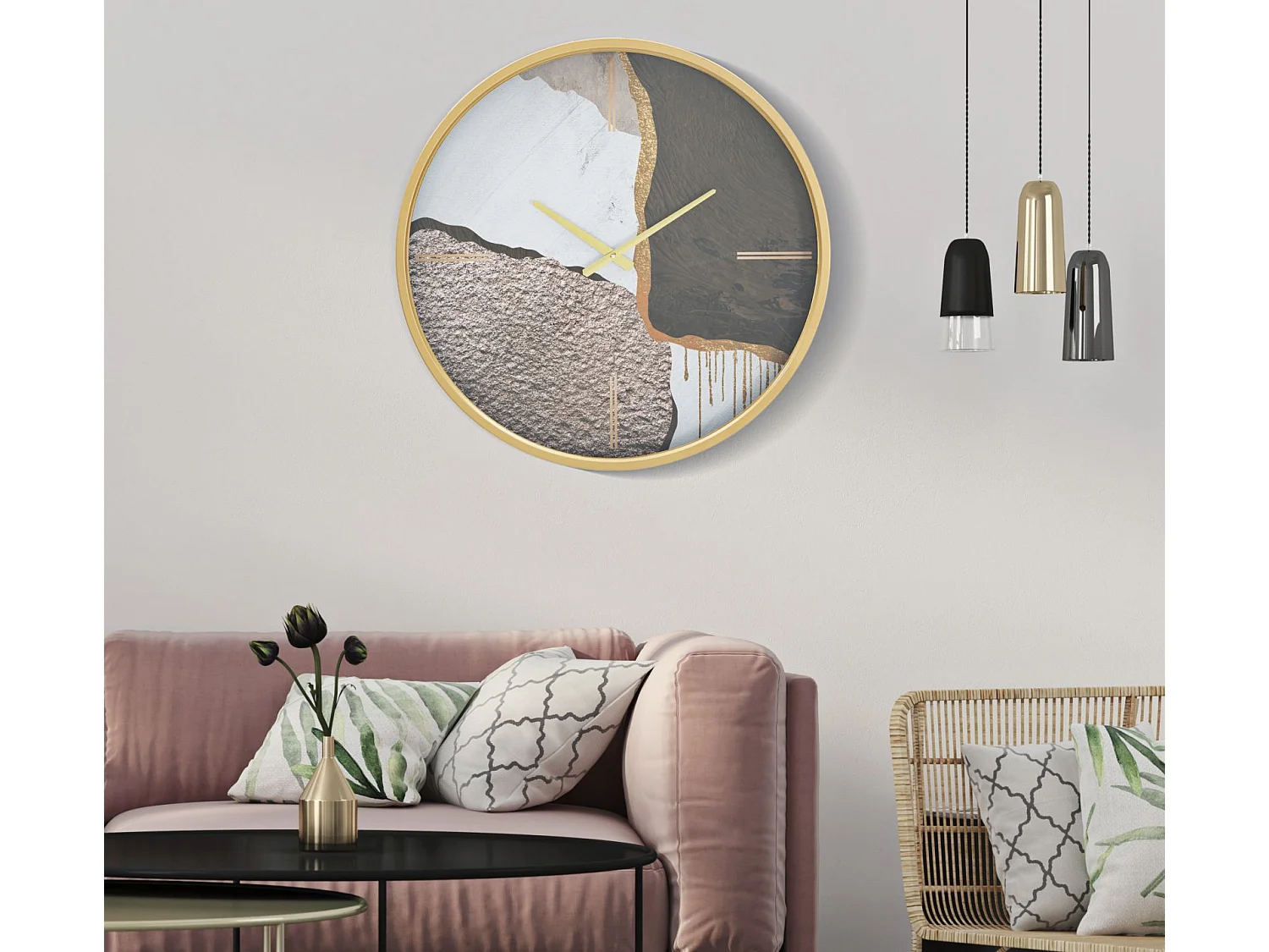 Horloge Murale en Verre "Art Mix" 60cm Multicolore