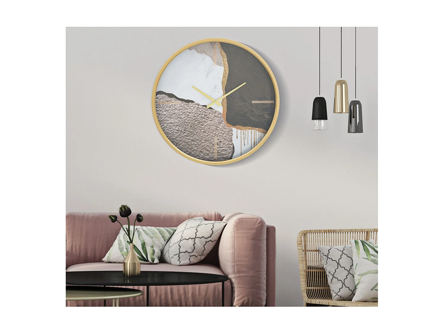 Meerkleurige metalen wandklok Ø 60x6 cm