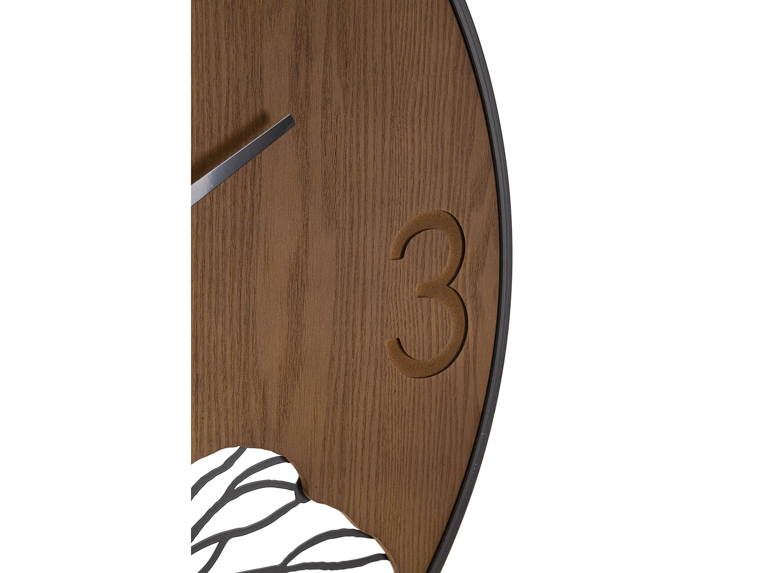 Orologio rotondo da parete in legno e metallo marrone Ø cm 60x2