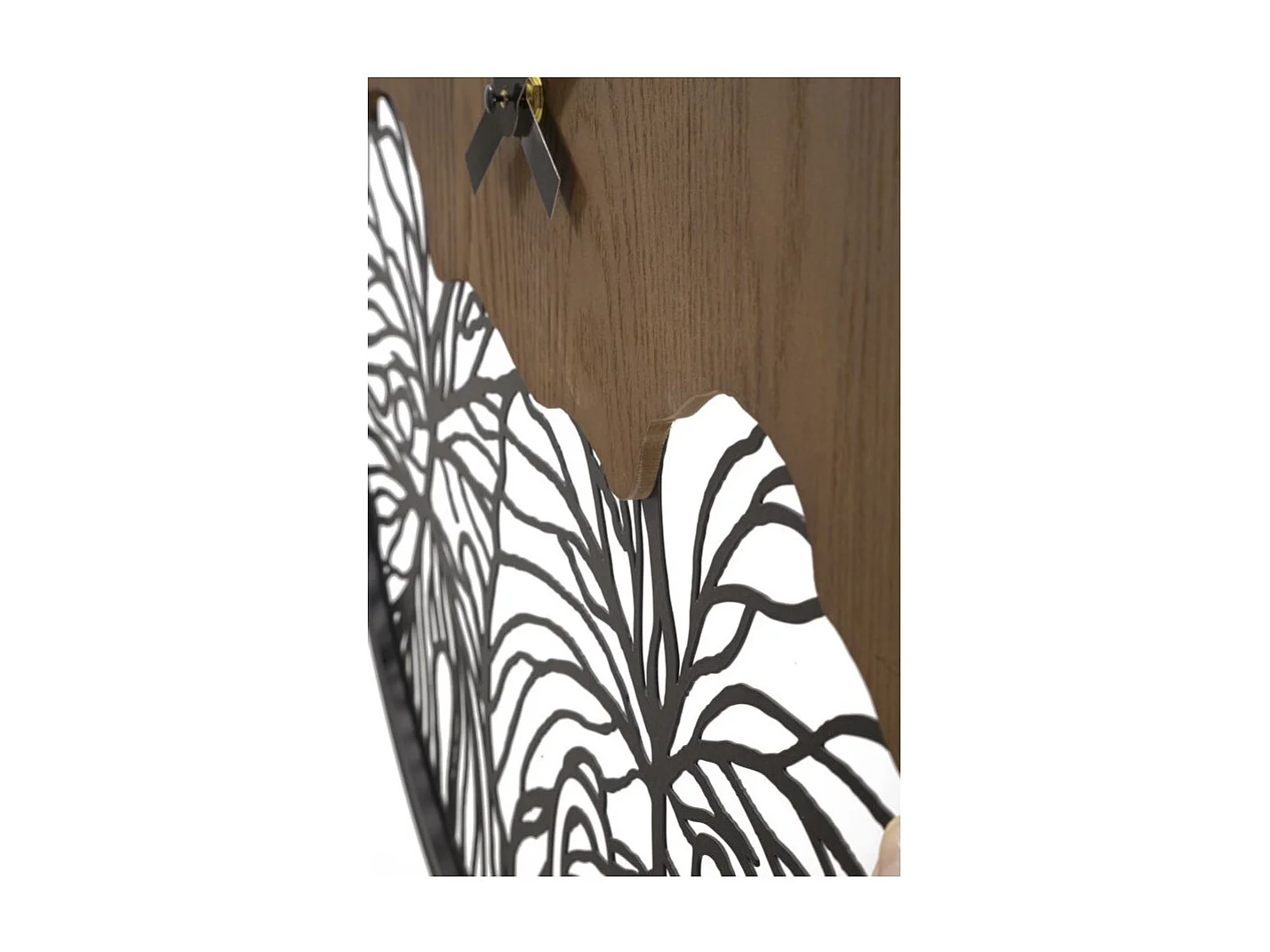 Horloge Murale Design "Leaf" 60cm Marron & Noir