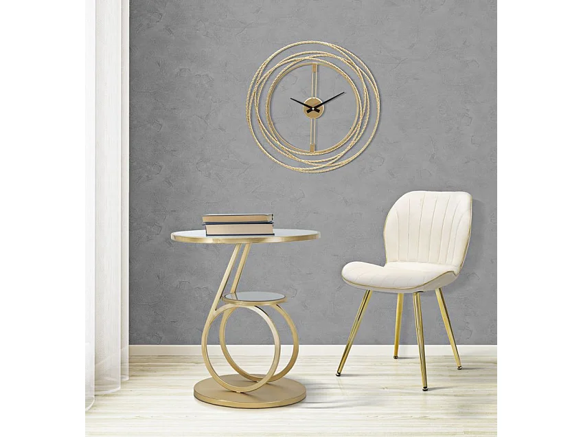 Horloge Murale en Métal "Strips" 50cm Or