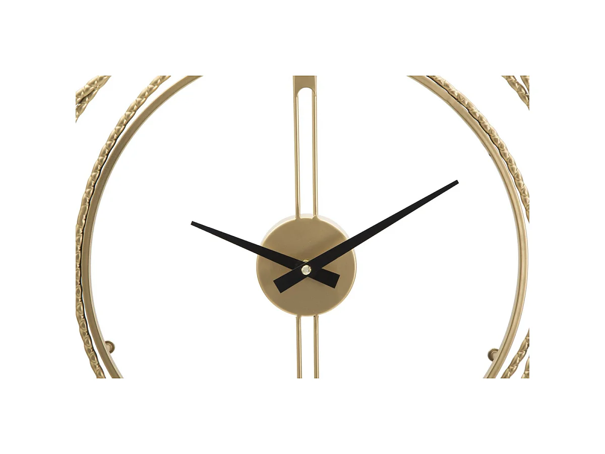 Zegar ścienny do salonu i przedpokoju - złoty, żelazo, glamour, wys. 50 cm - Clock Strips