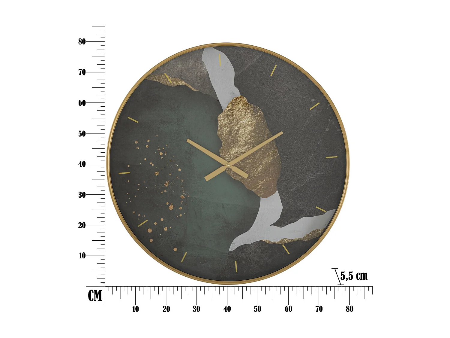 Orologio da parete in metallo multicolore Ø cm 80x6,5