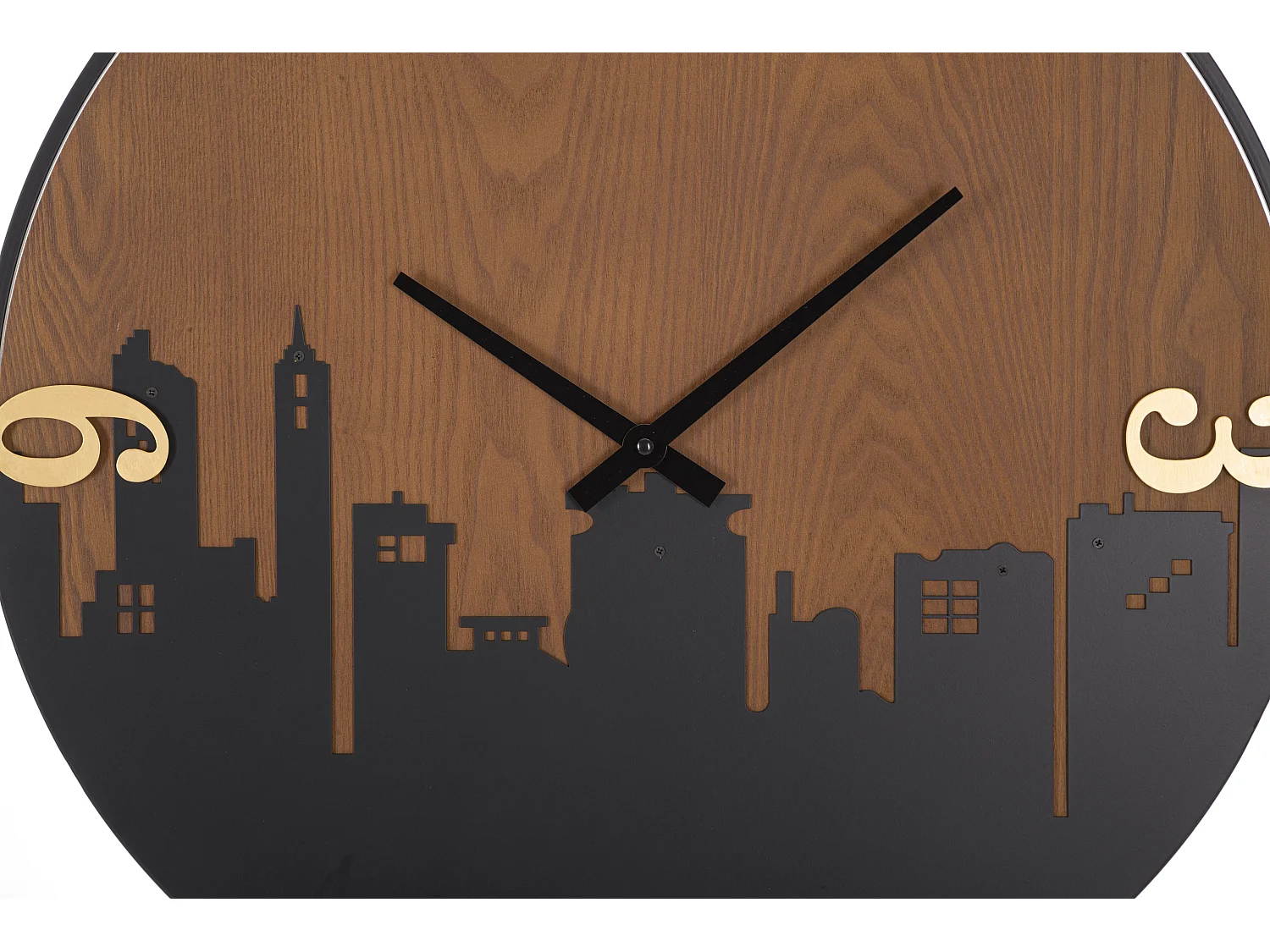 Orologio rotondo da parete in metallo e legno marrone Ø cm 60x2