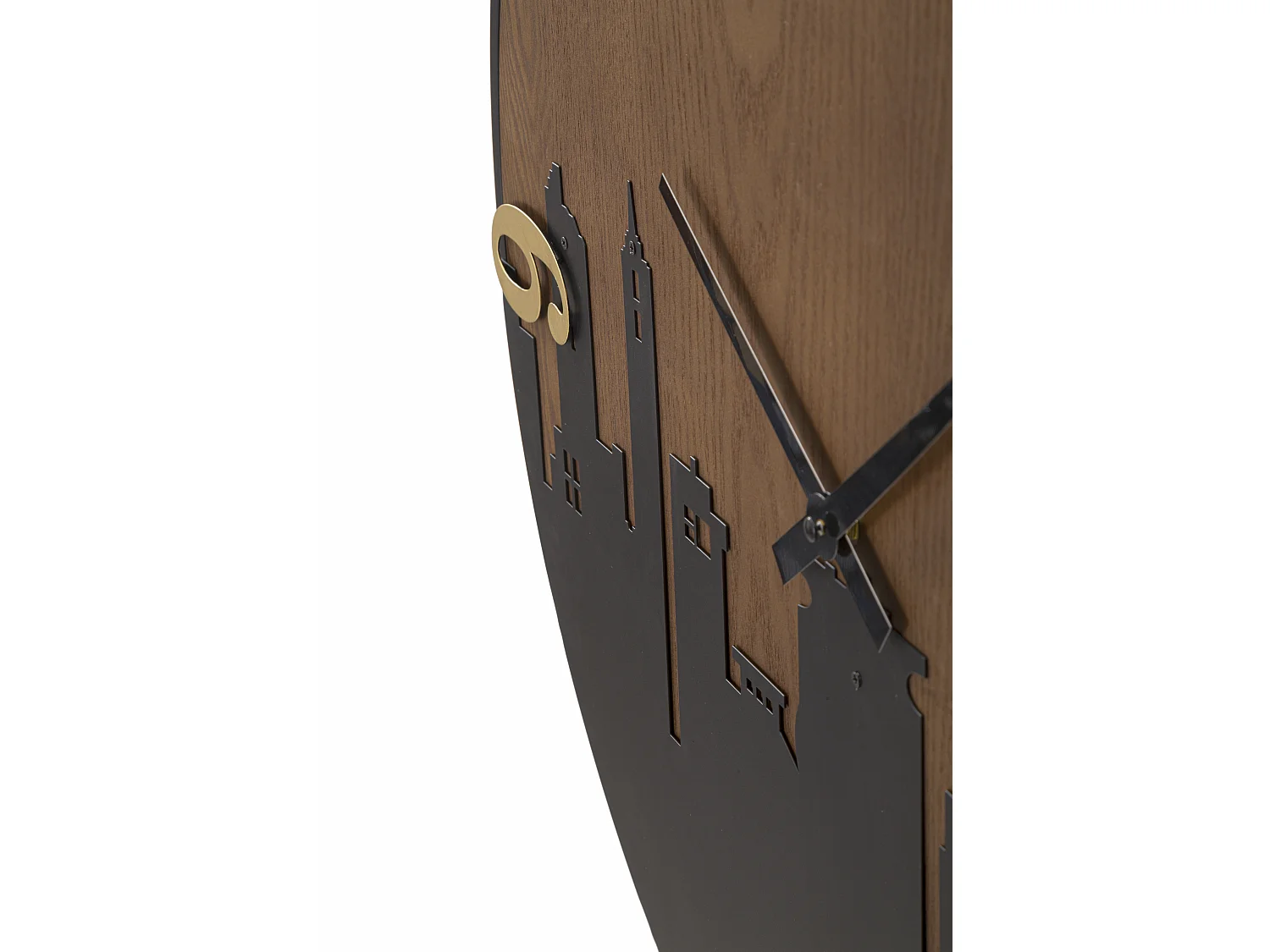 Horloge Murale Design "City" 60cm Marron & Noir
