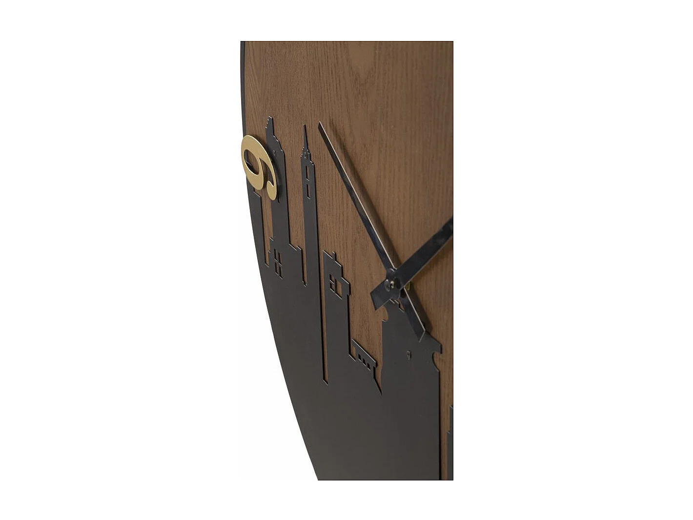 Horloge Murale Design "City" 60cm Marron & Noir