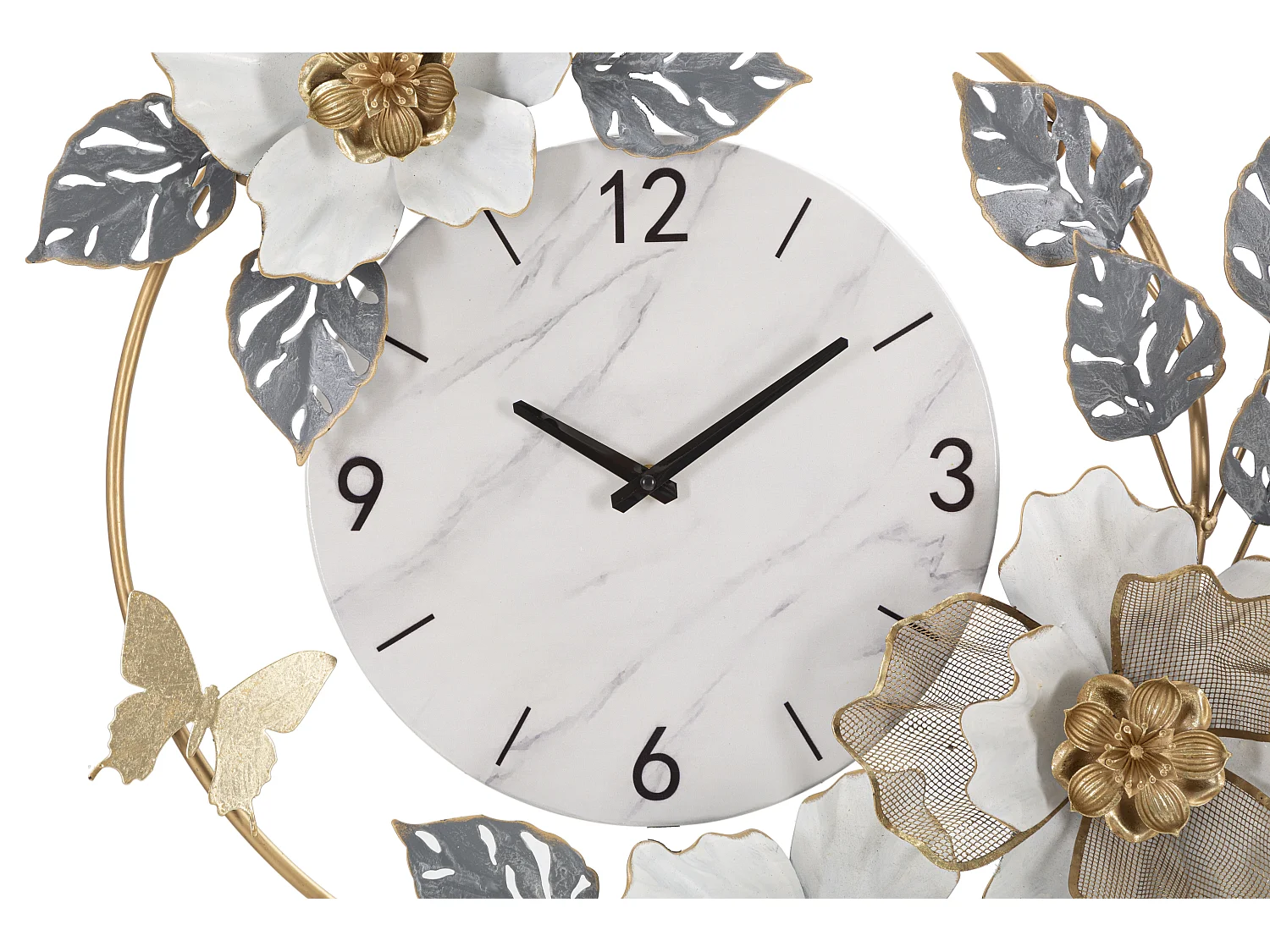 Horloge murale avec des fleurs en métal multicolore cm 64x8x64