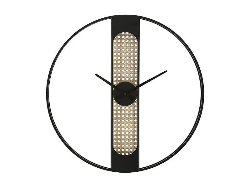 Orologio rotondo da parete in metallo nero e beige Ø cm 60x5