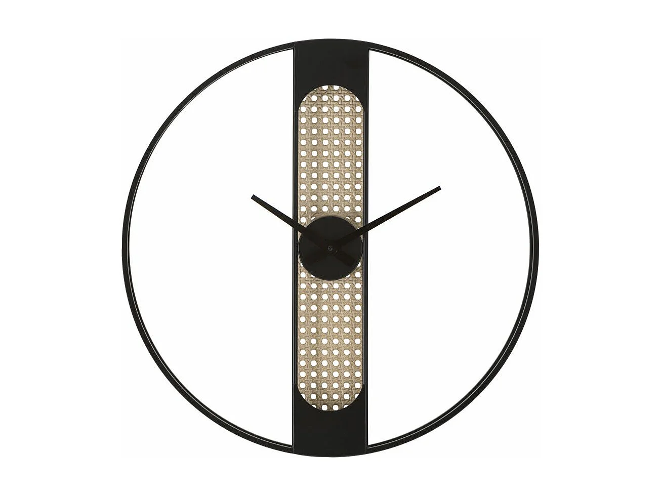Orologio rotondo da parete in metallo nero e beige Ø cm 60x5