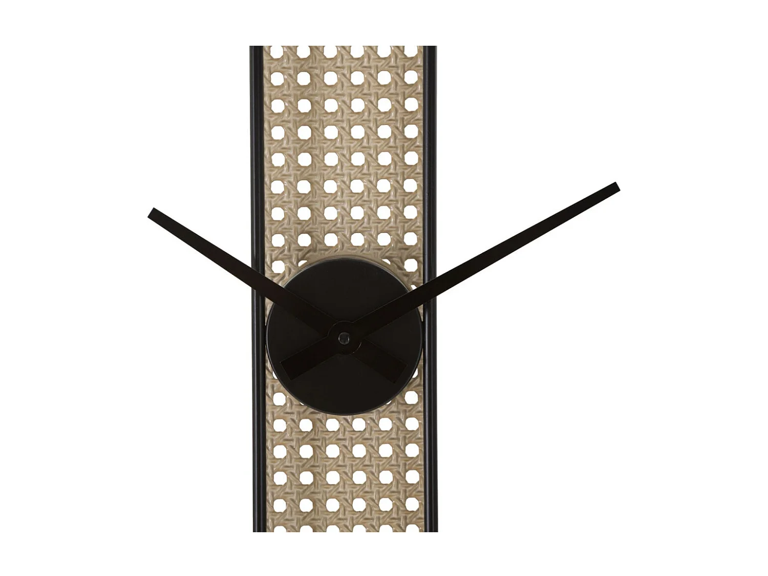 Horloge Murale Cannage "Ribby" 60cm Noir & Crème