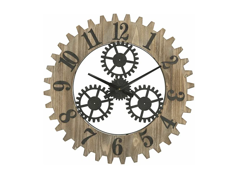 Orologio da parete in metallo e legno marrone Ø cm 60x4