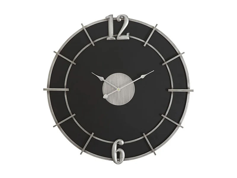 Horloge Murale en Métal "Silver Glam" 60cm Noir