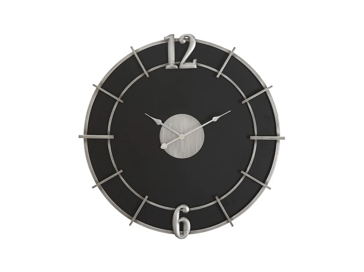 Horloge Murale en Métal "Silver Glam" 60cm Noir
