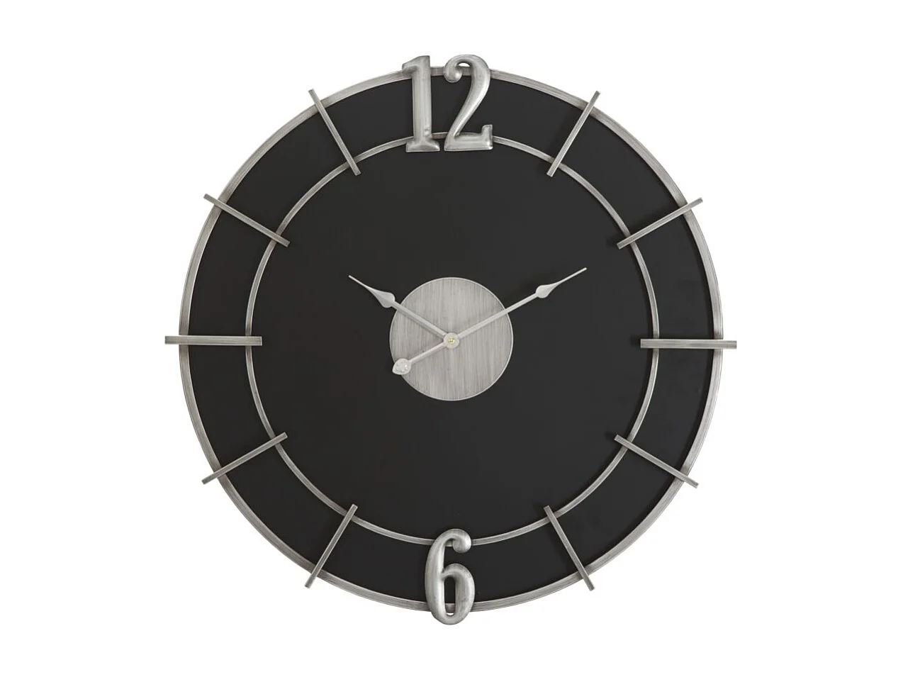 Horloge Murale en Métal "Silver Glam" 60cm Noir