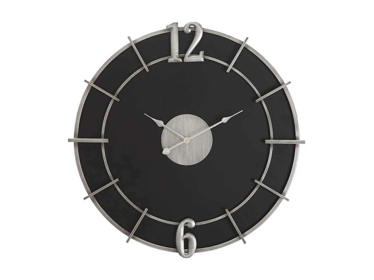 Horloge Murale en Métal "Silver Glam" 60cm Noir