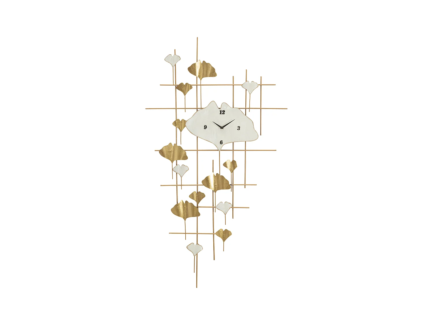 Horloge murale en métal doré cm 75,5x3,5x133