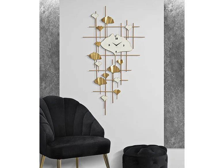 Horloge Murale en Métal "Tow" 133cm Or