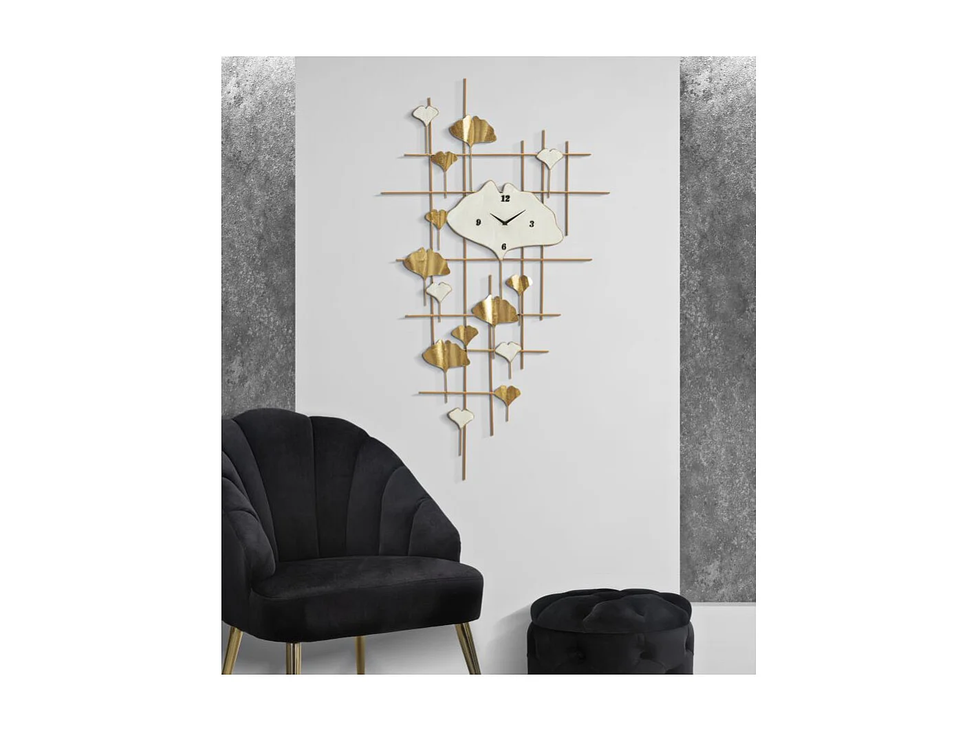 Horloge Murale en Métal "Tow" 133cm Or