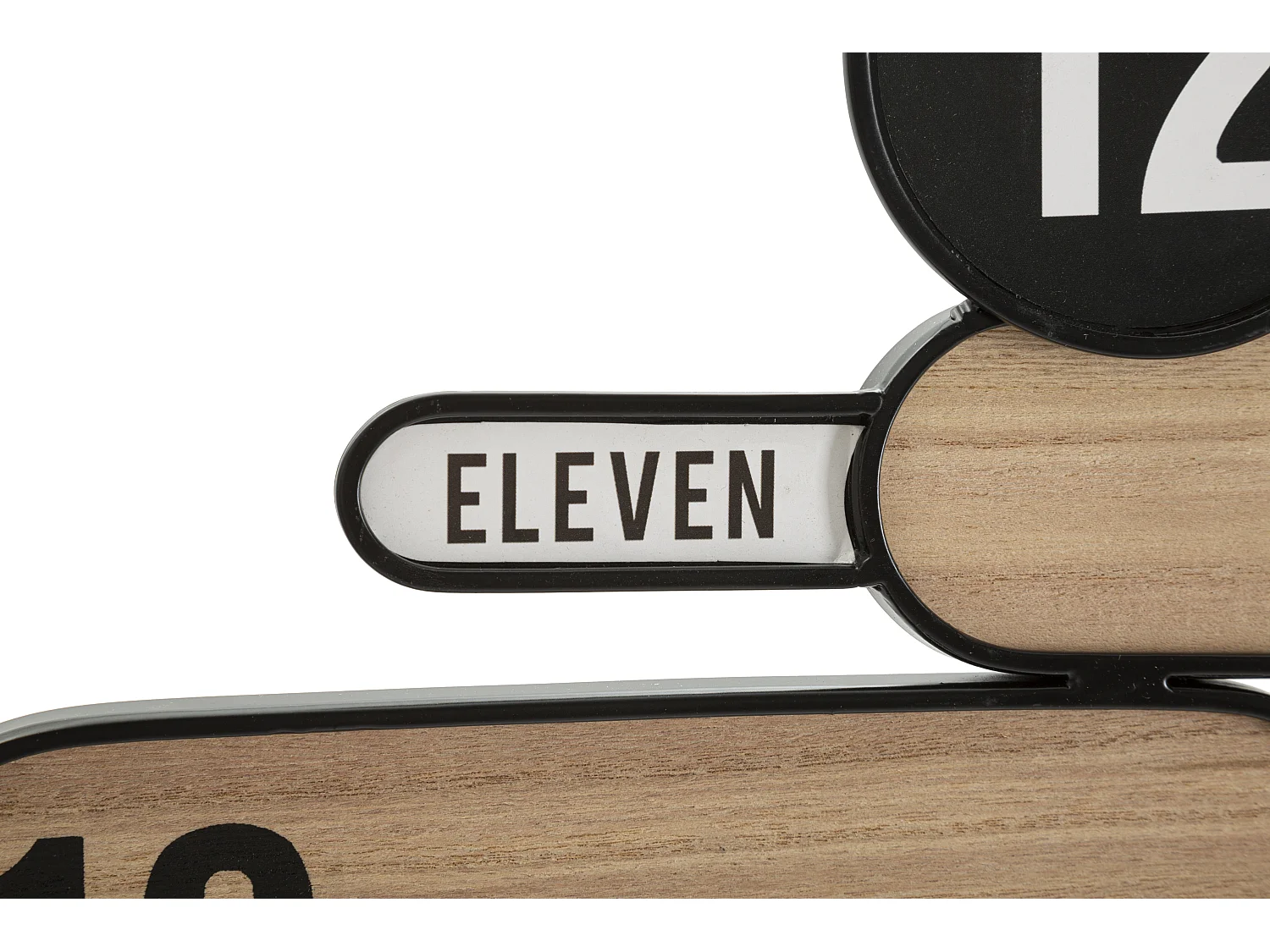 Horloge Murale Design "Direction" 60cm Naturel & Noir