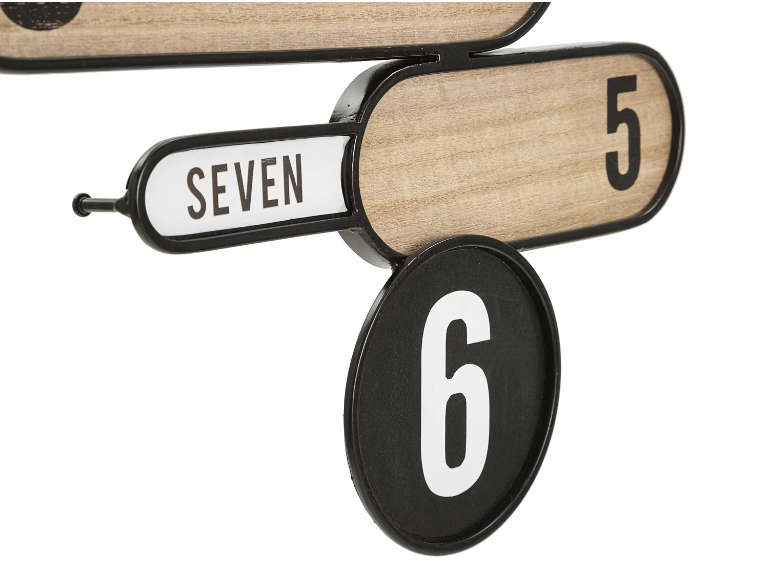 Horloge Murale Design "Direction" 60cm Naturel & Noir