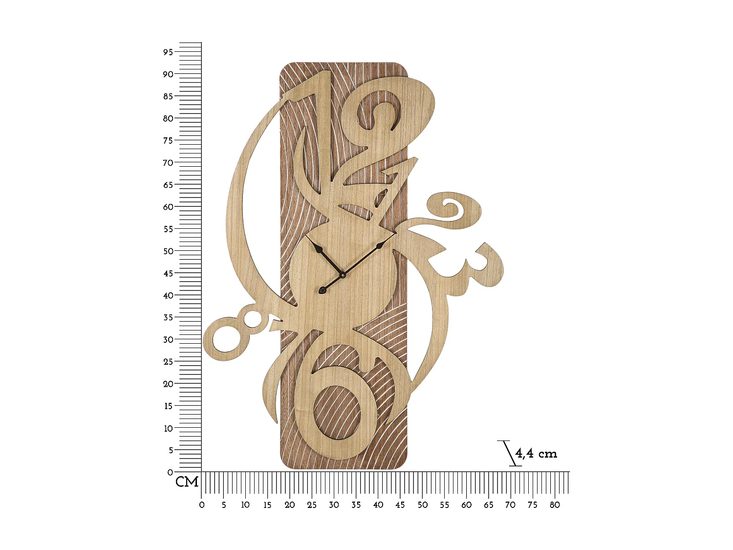 Orologio da parete in legno marrone cm 70x4,4x93
