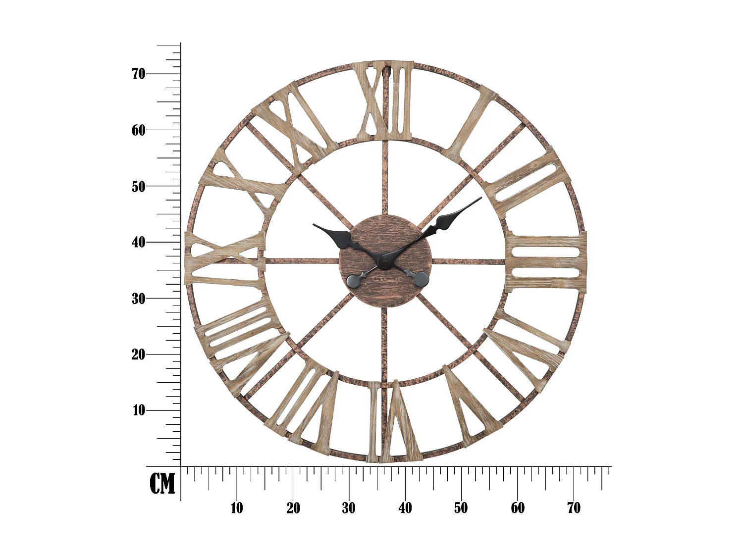 Orologio da parete in metallo marrone Ø cm 71,5x4