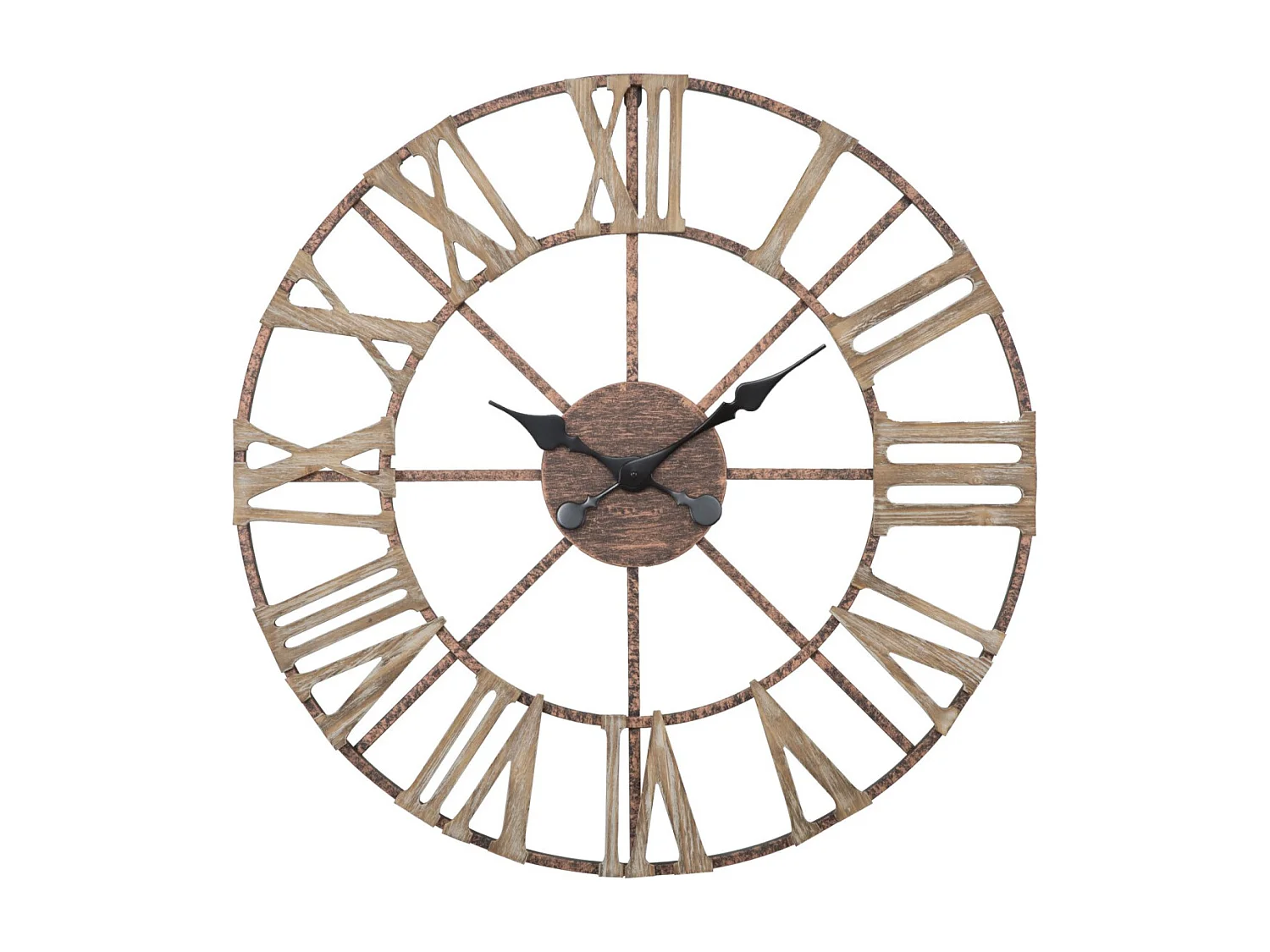 Horloge Murale en Métal "Plus" 71cm Marron