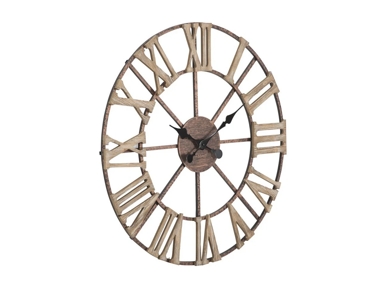 Horloge Murale en Métal "Plus" 71cm Marron