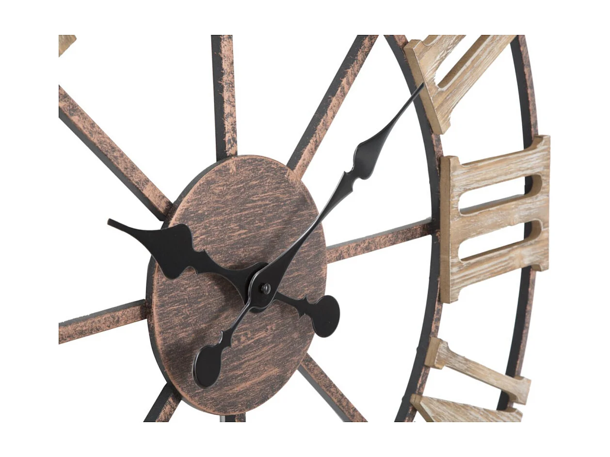 Horloge Murale en Métal "Plus" 71cm Marron