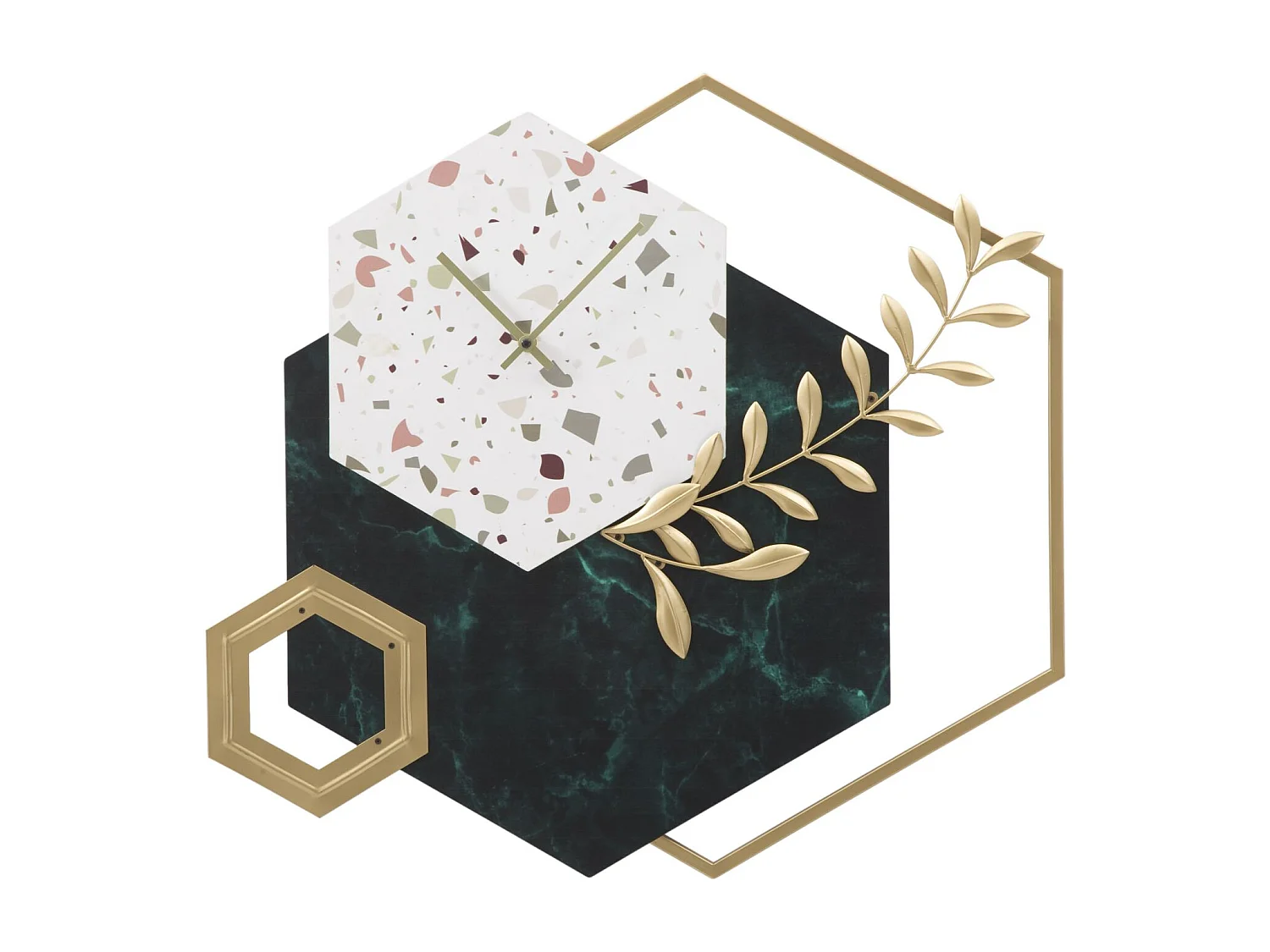 Horloge Murale en Métal "Hexagonale" 62cm Multicolore