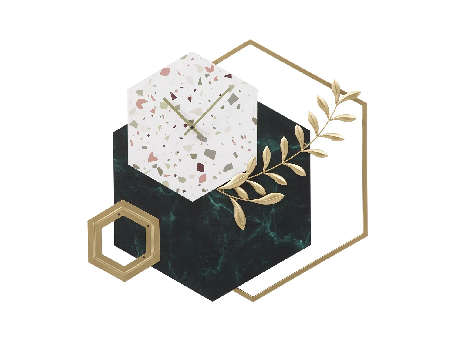 Horloge Murale en Métal "Hexagonale" 62cm Multicolore