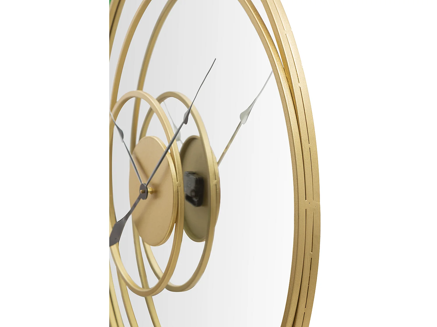 Orologio specchio rotondo da parete in metallo dorato Ø cm 90x5,5