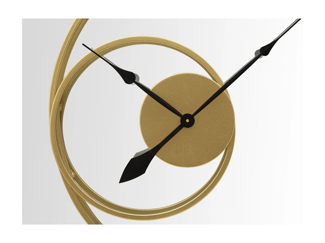 Ronde gouden metalen wandspiegelklok Ø 90x5,5 cm