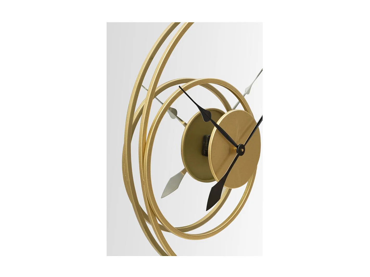 Ronde gouden metalen wandspiegelklok Ø 90x5,5 cm