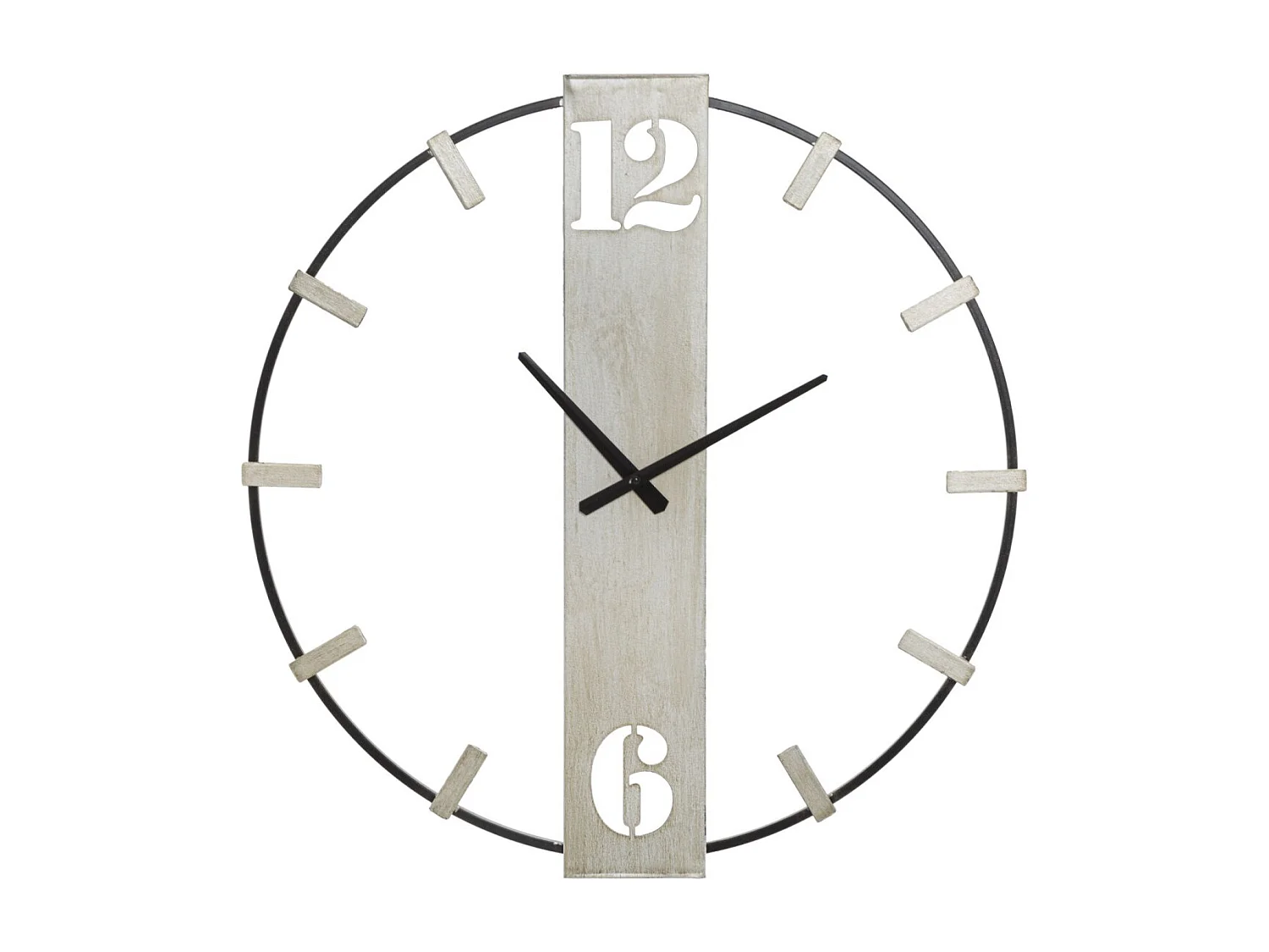 Zilveren metalen wandklok 61x4,5x63 cm