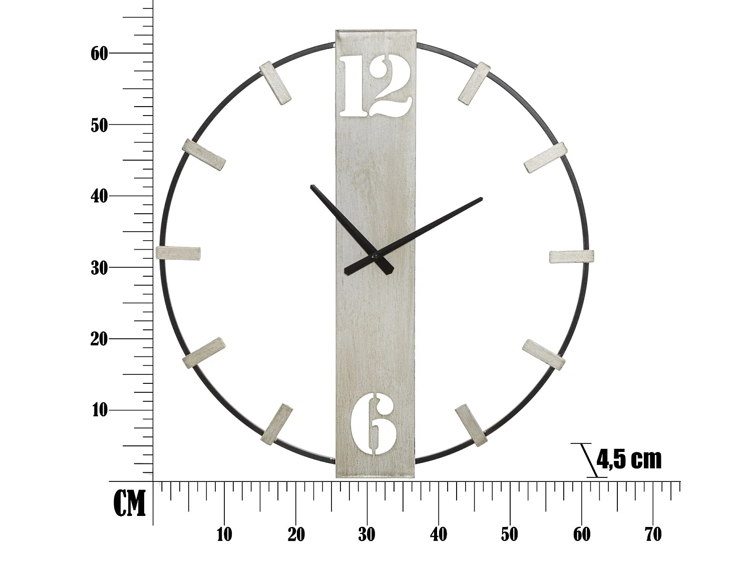 Horloge Murale en Métal "Silvery" 61cm Argent