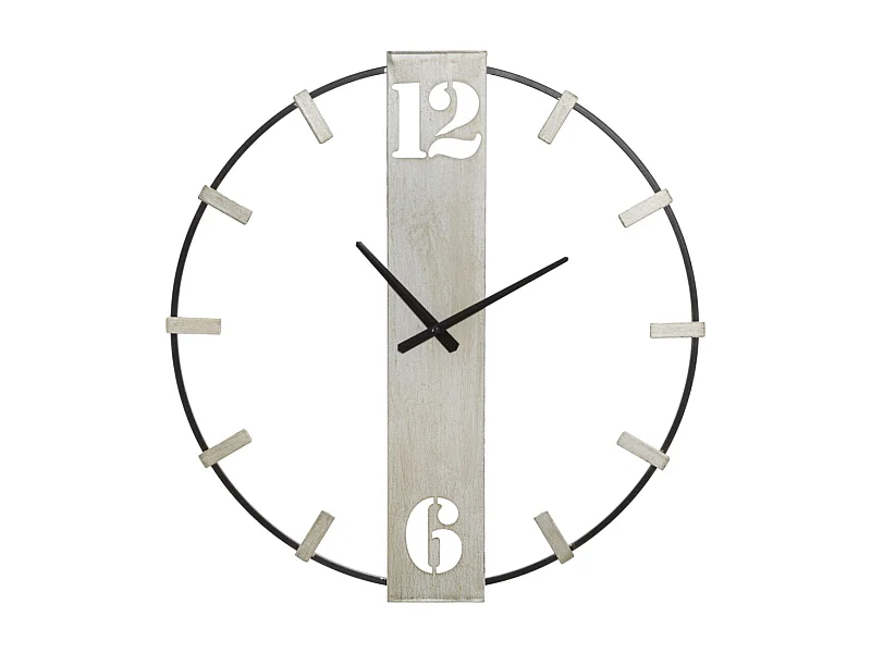 Zilveren metalen wandklok 61x4,5x63 cm