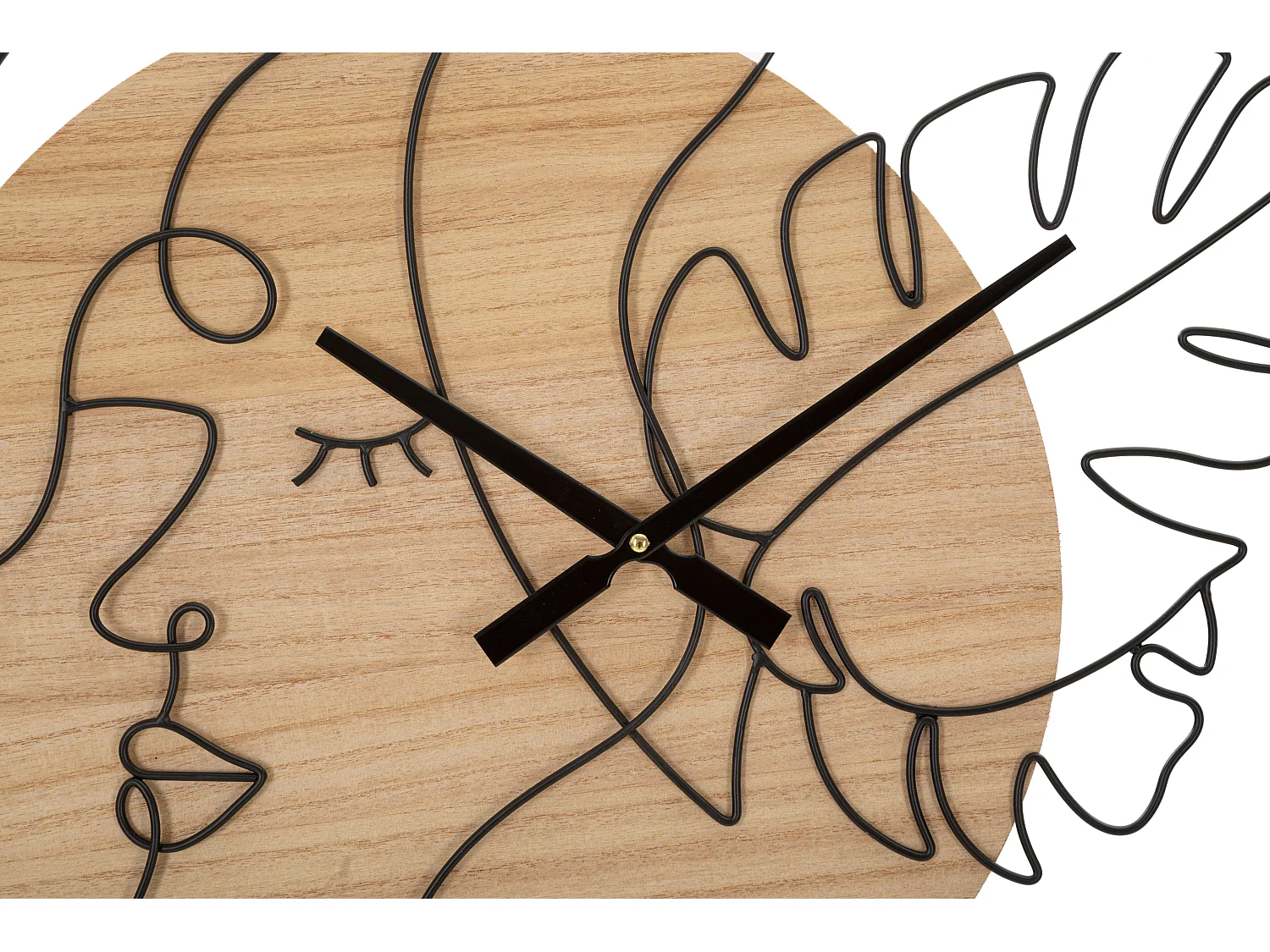 Orologio rotondo da parete in metallo e legno marrone Ø cm 60x2